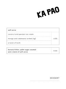 Ka Pao Glasgow Asian food menu 