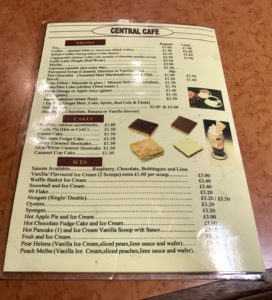 Central Cafe Barrhead menu