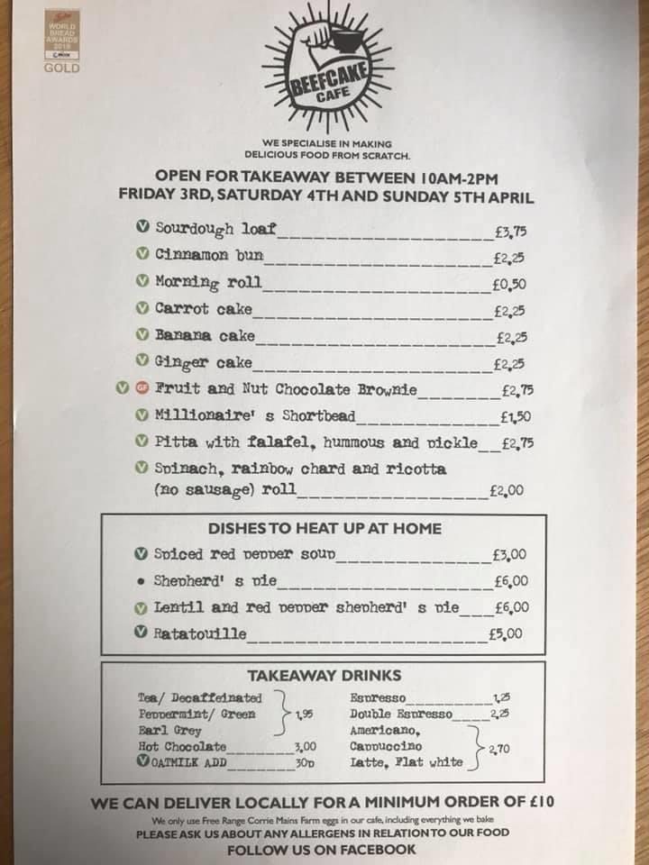 Beefcake cafe GLasgow menu 