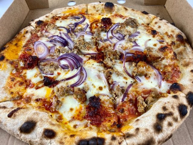 Neapolitan pizza from 800 Degrees, Giffnock