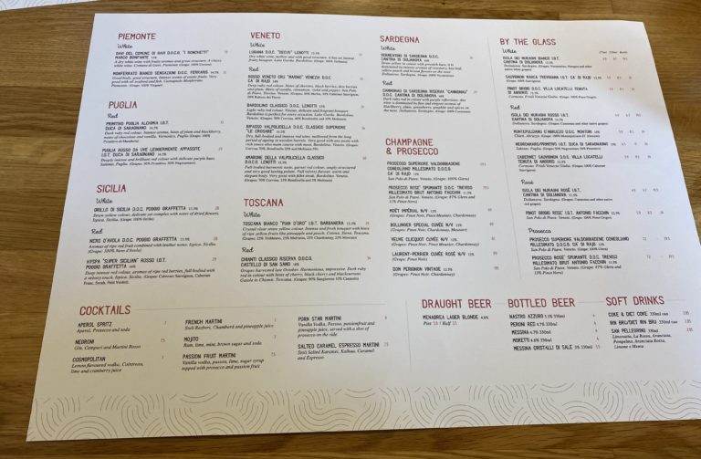 Celinos dennistoun Glasgow Menu