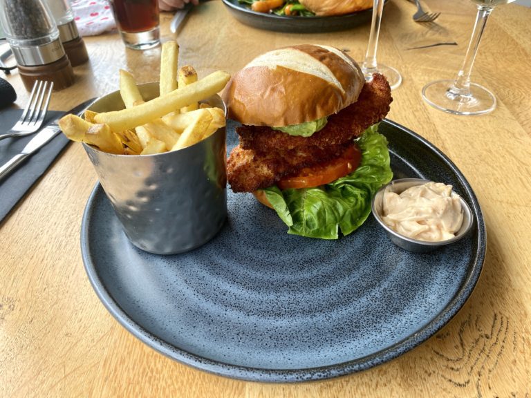 Chicken schnitzel burger Loks bar and kitchen shawlands 