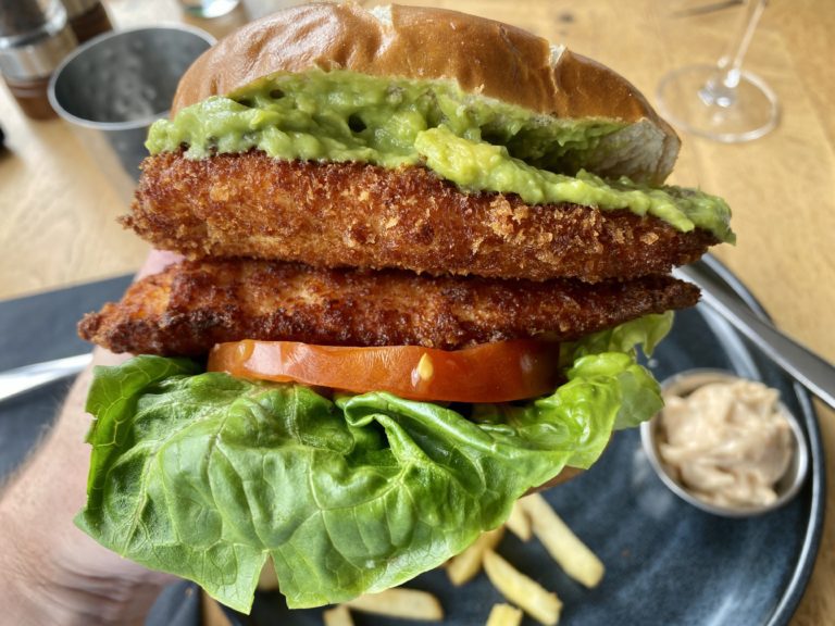 Chicken schnitzel burger Loks bar and kitchen shawlands 