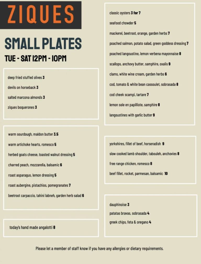 Small Plates Menu At Glasgow S Zique S Glasgow Foodie Glasgow Food Blog   Screenshot 2021 07 13 At 15.08.47 768x1005 