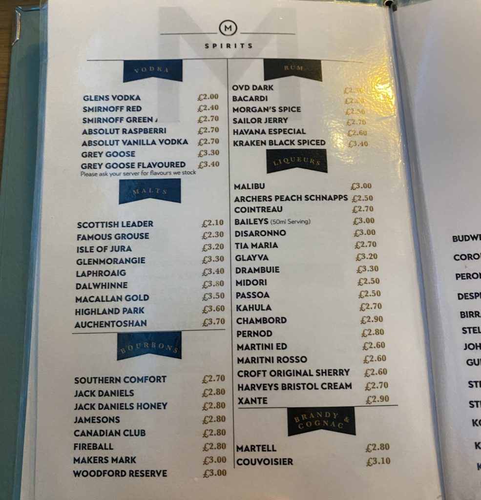 maggies bar and kitchen kilmarnock drinks menu