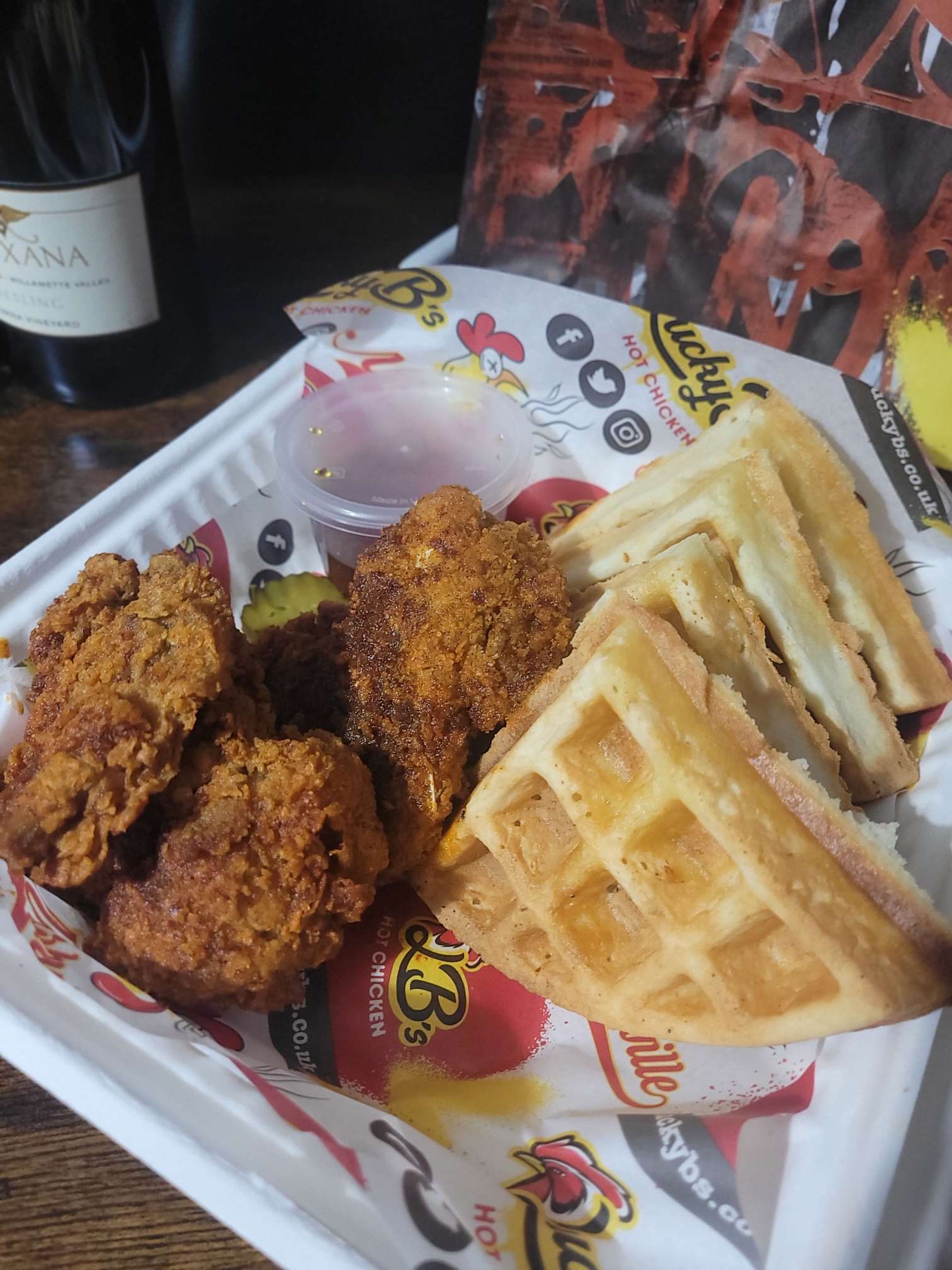 lucky B's chicken and waffles