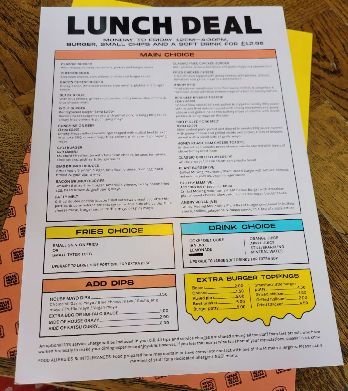 bread meats bread glasgow lunch  menu deal