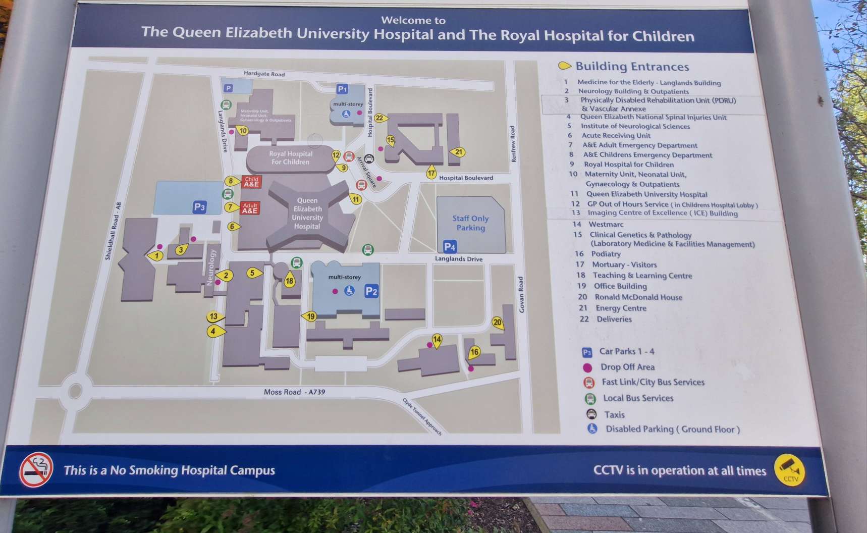 Queen elizabeth university hospital Glasgow map