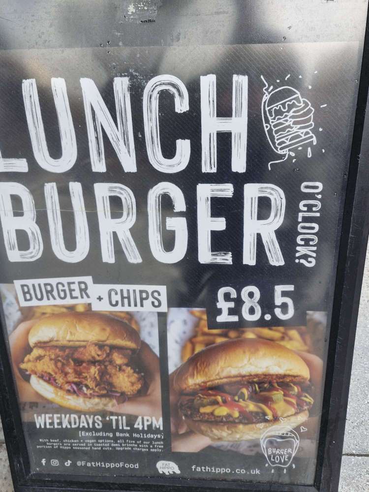 Budget lunch deal at Fat Hippo glasgow