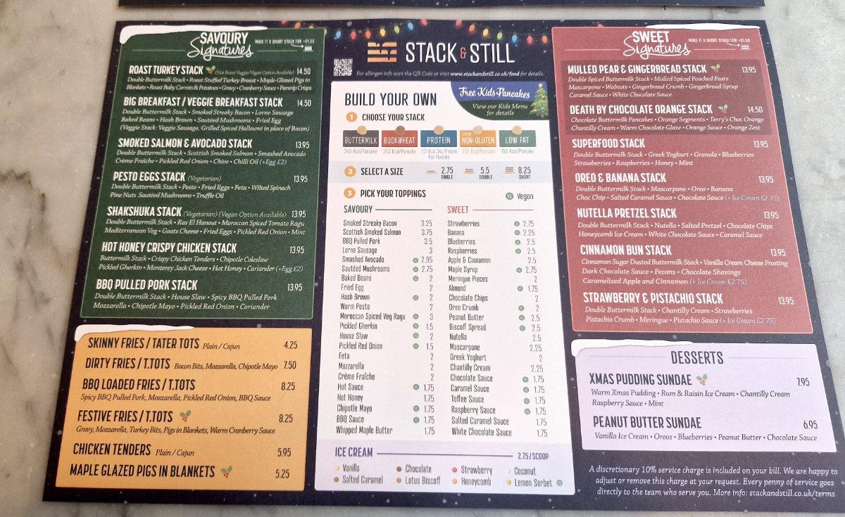 stack and still christmas menu