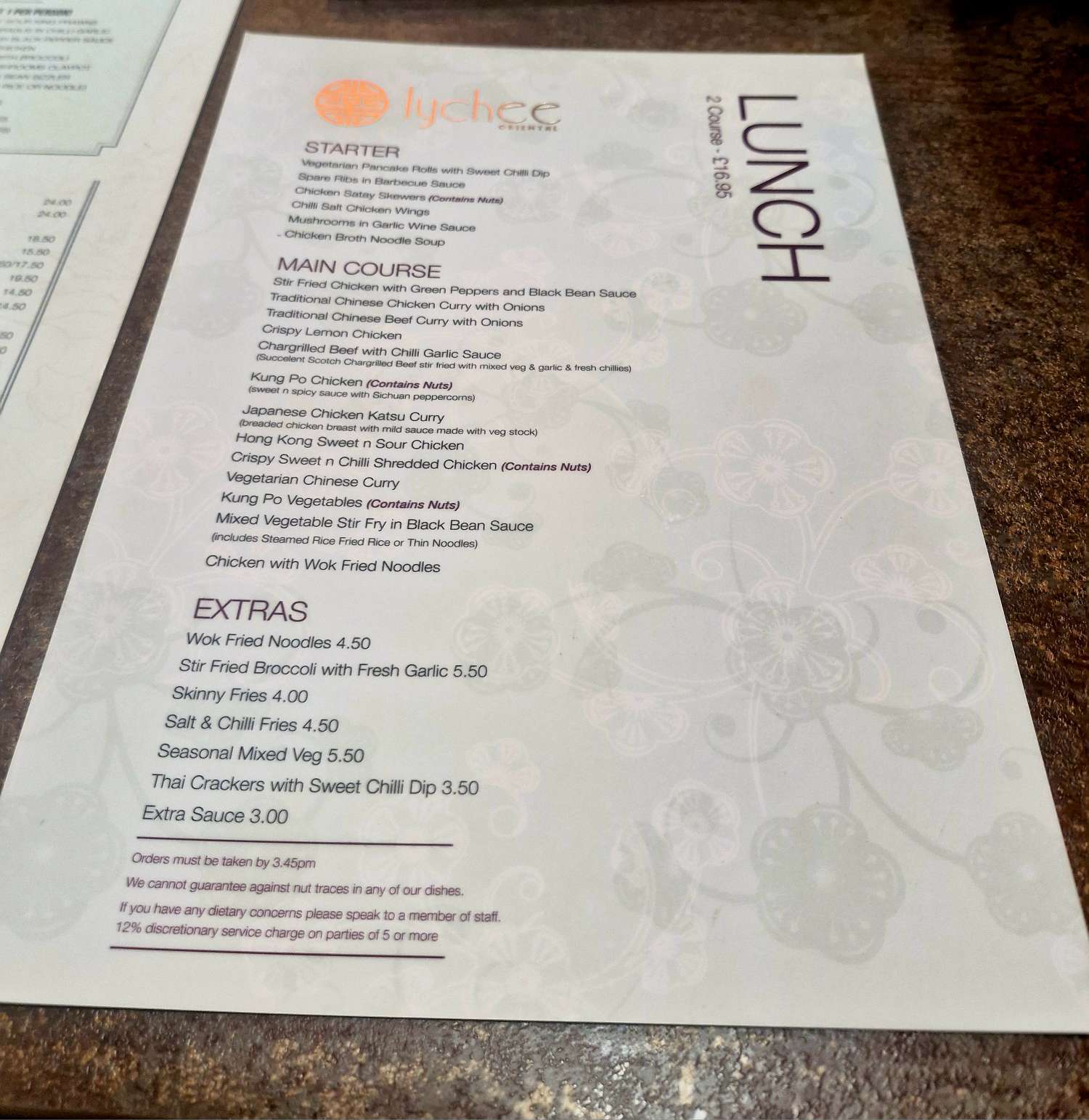 Lychee Southside lunch menu