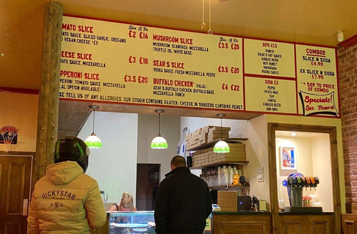 Sear's Pizza Shawlands - menu