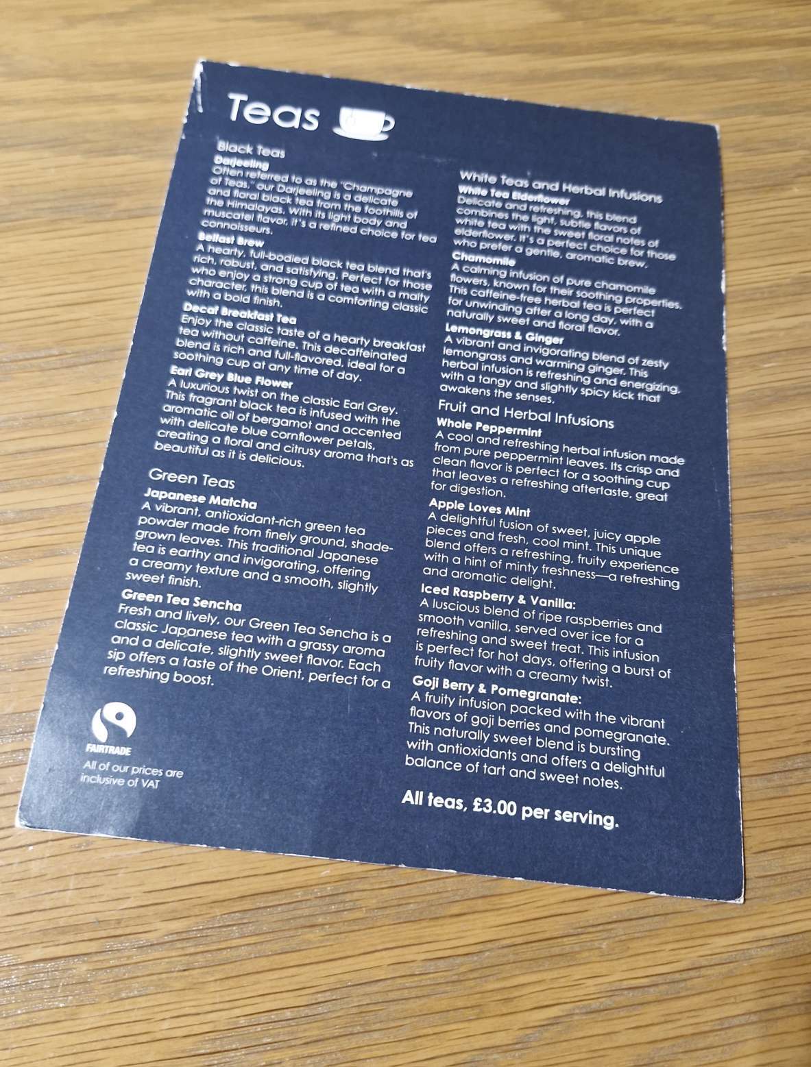 Budget lunch in Glasgow drinks menu at Scholars' Restaurant