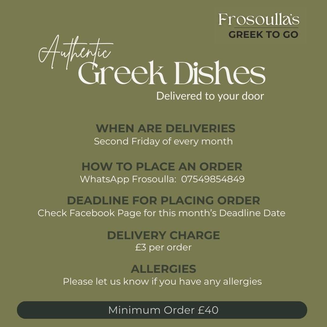 Frosoulla's Greek to go menu