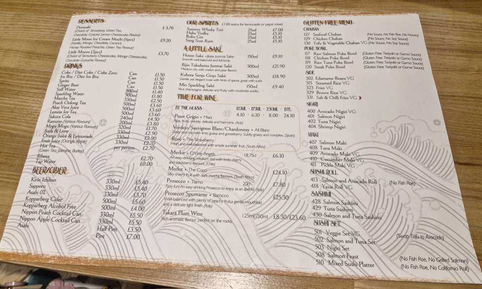 OKOME Shawlands review menu
